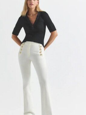 Derek Lam ROBERTSON FLARE TROUSERS White Womens Pants